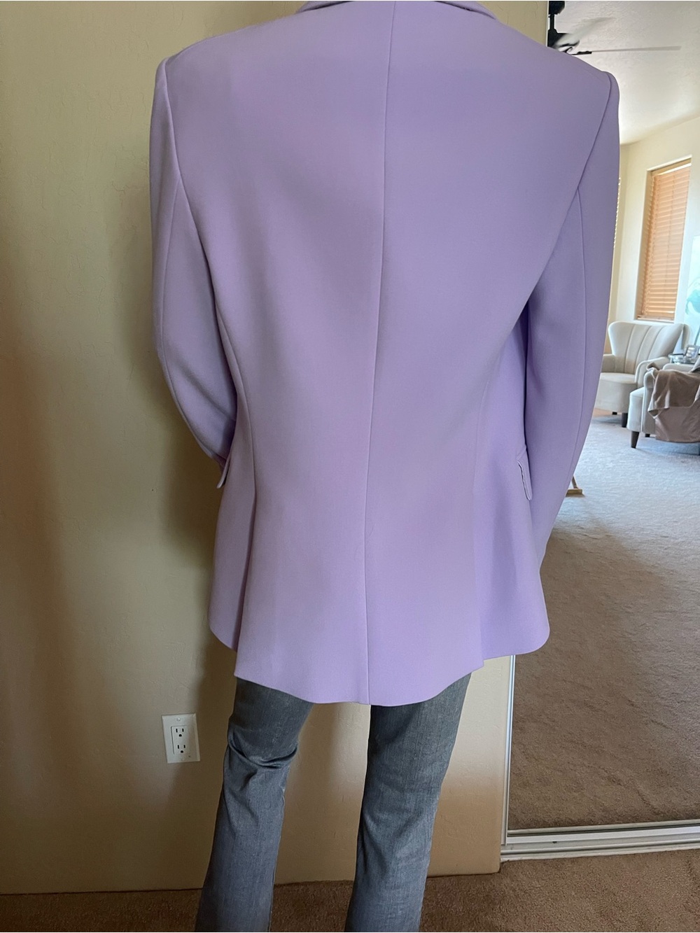 Veronica Beard Lavender Tailored Blazer Size 6 Lilac Single Button Jacket - Picture 11 of 11